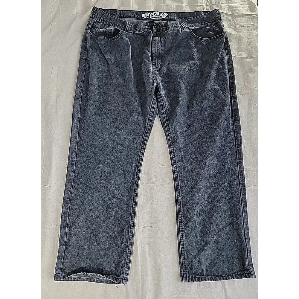 Enyce Jeans Mens 47x30.5 Stonewash Black Hip Hop Wide Baggy Sean Combs High Rise